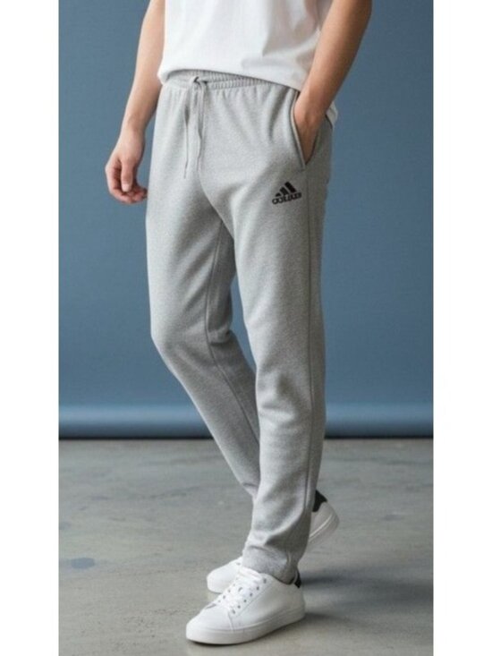 adidas Other - Adidas Mens Heather Gray Jersey tapered Pants Light Weight Size Large